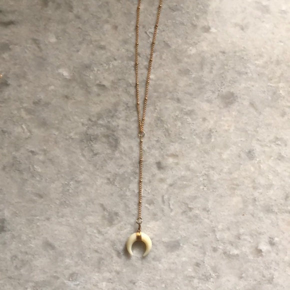 Jewelry - Gold Crescent Pendant Necklace